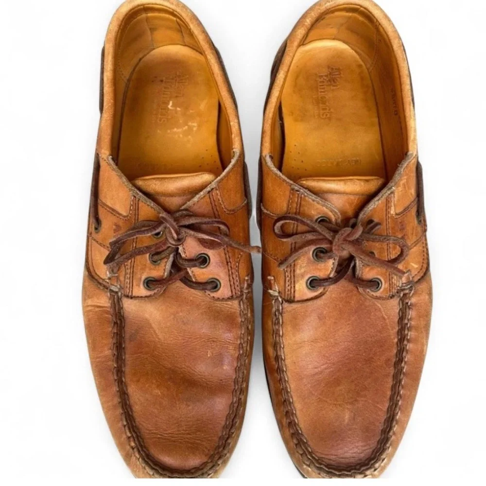 Allen Edmonds Key Largo Deck Boat Shoes Men 12B Brown Leather Vibram Moc Toe USA